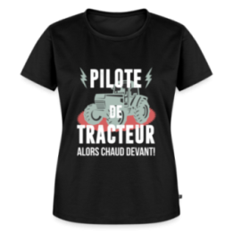 T-shirt premium femme - Pilote de tracteur - noir - front