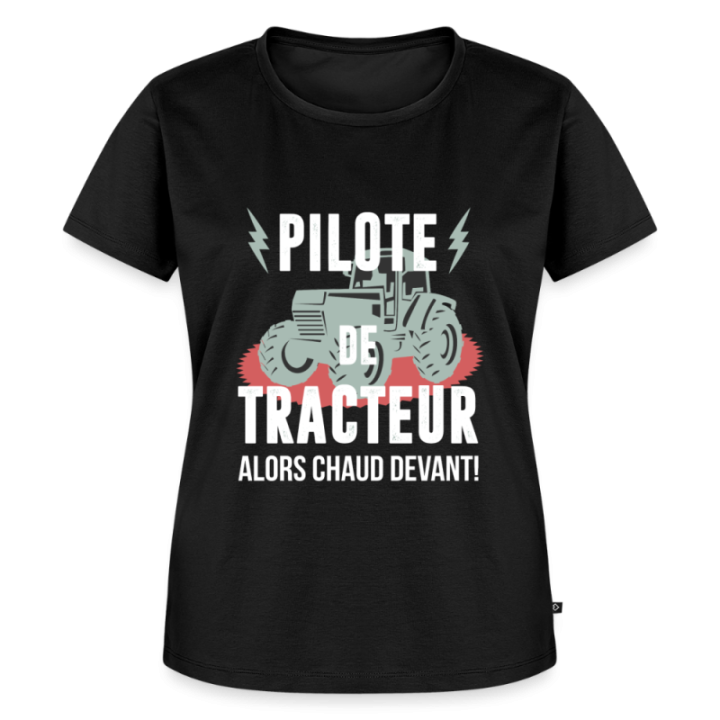 T-shirt premium femme - Pilote de tracteur - noir - front