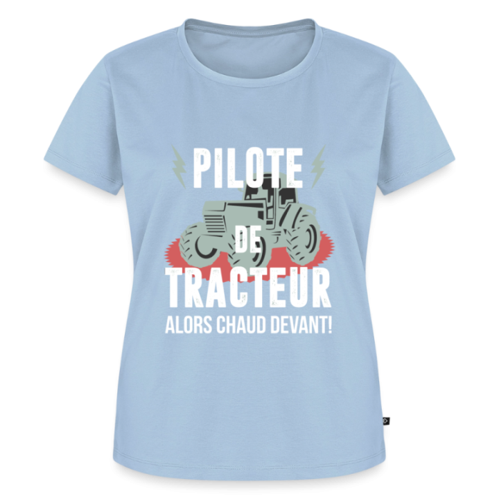 T-shirt premium femme - Pilote de tracteur - bleu clair - front