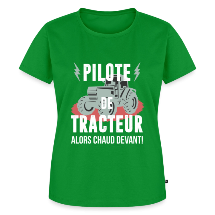 T-shirt premium femme - Pilote de tracteur - vert - front