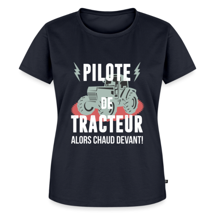 T-shirt premium femme - Pilote de tracteur - bleu marine - front