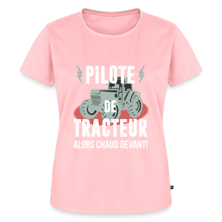T-shirt premium femme - Pilote de tracteur - rose - front