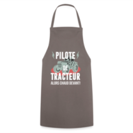 Tablier de cuisine - Pilote de tracteur - gris - front
