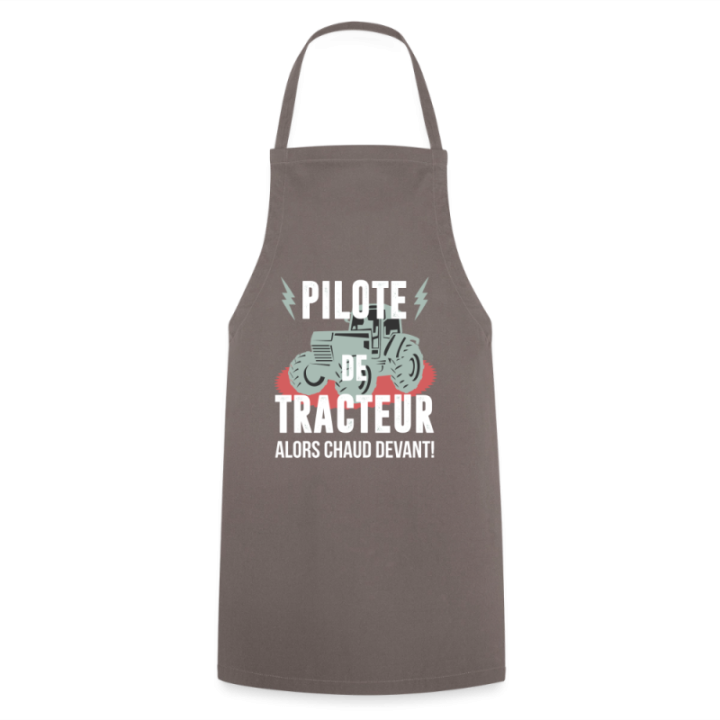 Tablier de cuisine - Pilote de tracteur - gris - front