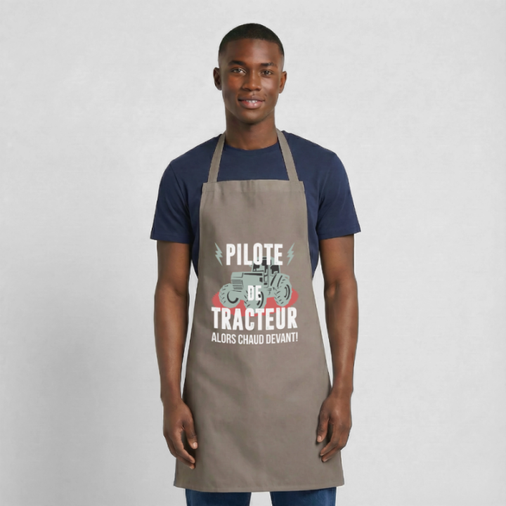 Tablier de cuisine - Pilote de tracteur - gris - front