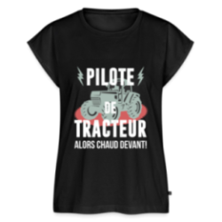 T-shirt à manches retroussées femme - Pilote de tracteur