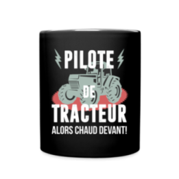 Mug uni - Pilote de tracteur - noir - front