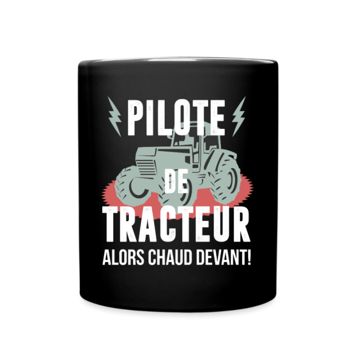 Mug uni - Pilote de tracteur - noir - front