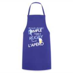 Tablier de cuisine - Un mec simple: Rugby et apéro