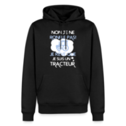 Sweat-shirt à capuche premium homme - Je ne ronfle pas, je rêve que je suis un tracteur