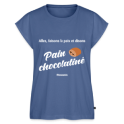 T-shirt à manches retroussées femme - Pain au chocolat Vs Chocolatine
