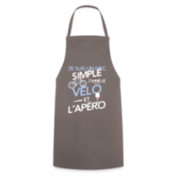 Tablier de cuisine - Un mec simple: Vélo et apéro