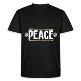 T-shirt premium homme - Peace à la raie - noir - front