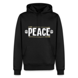 Sweat-shirt à capuche premium homme - Peace à la raie - noir - front