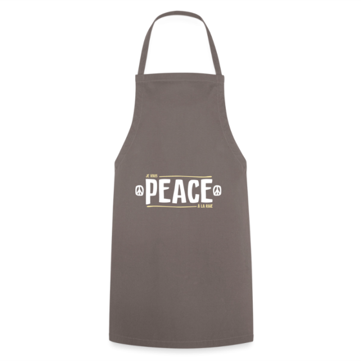 Tablier de cuisine - Peace à la raie - gris - front