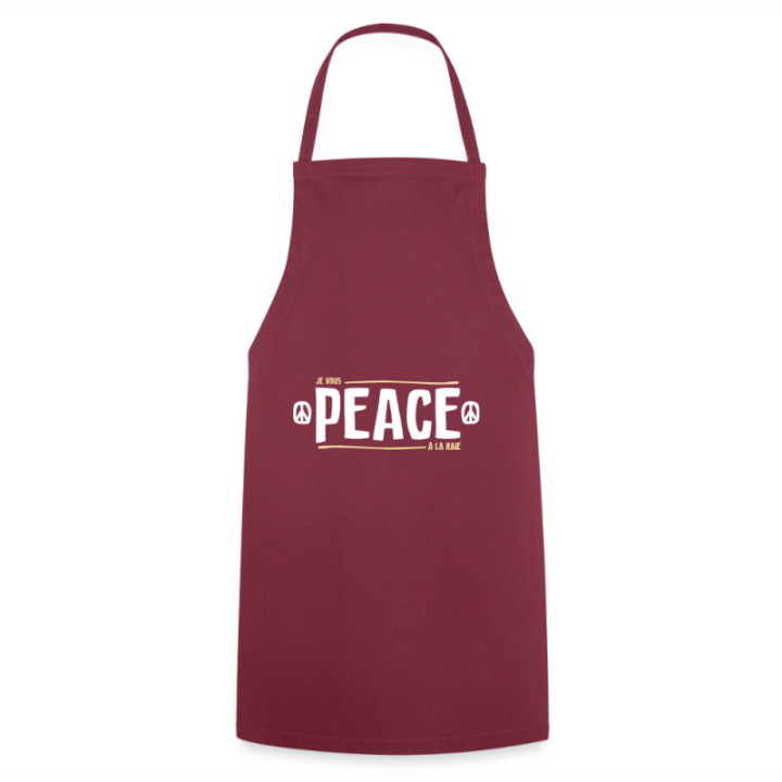 Tablier de cuisine - Peace à la raie - bordeaux - front