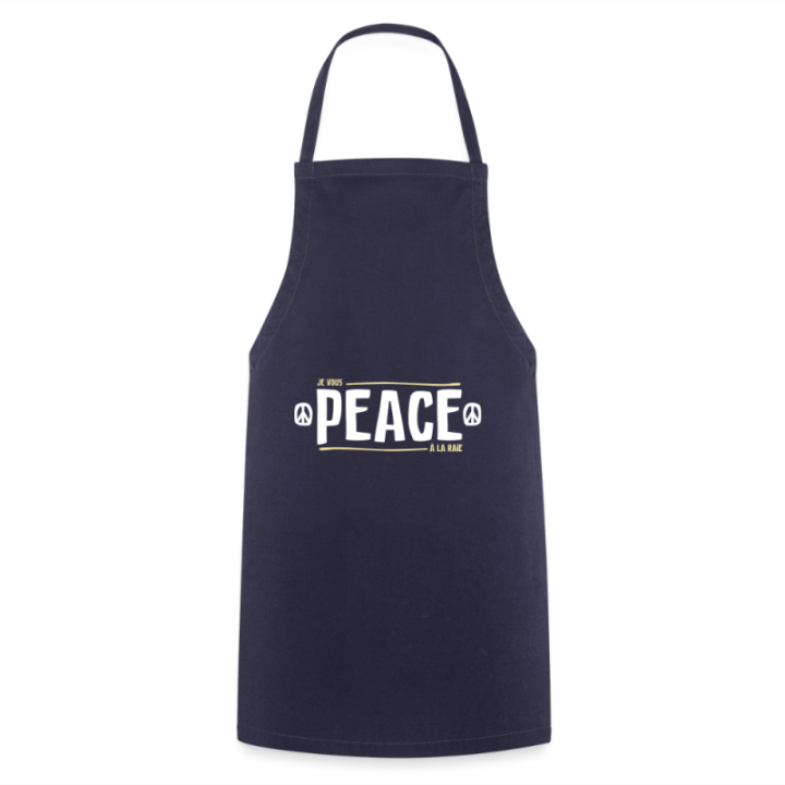 Tablier de cuisine - Peace à la raie - marine - front