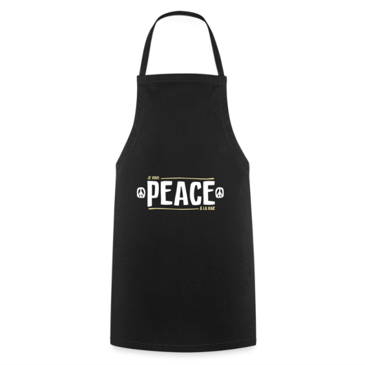 Tablier de cuisine - Peace à la raie - noir - front