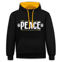 Sweat-shirt à capuche contrasté unisexe - Peace à la raie