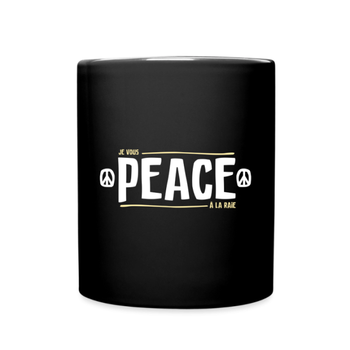 Mug uni - Peace à la raie - noir - front