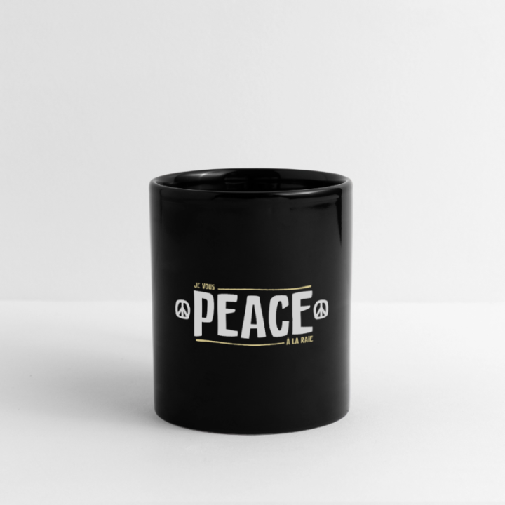 Mug uni - Peace à la raie - noir - front