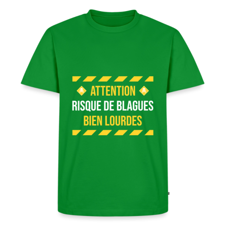 T-shirt premium homme - Risque de blagues bien lourdes - vert - front