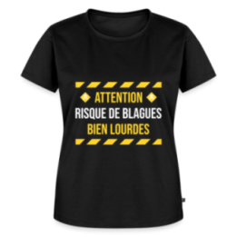 T-shirt premium femme - Risque de blagues bien lourdes - noir - front