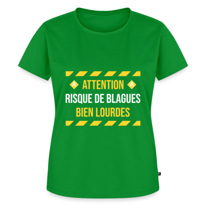 T-shirt premium femme - Risque de blagues bien lourdes - vert - front
