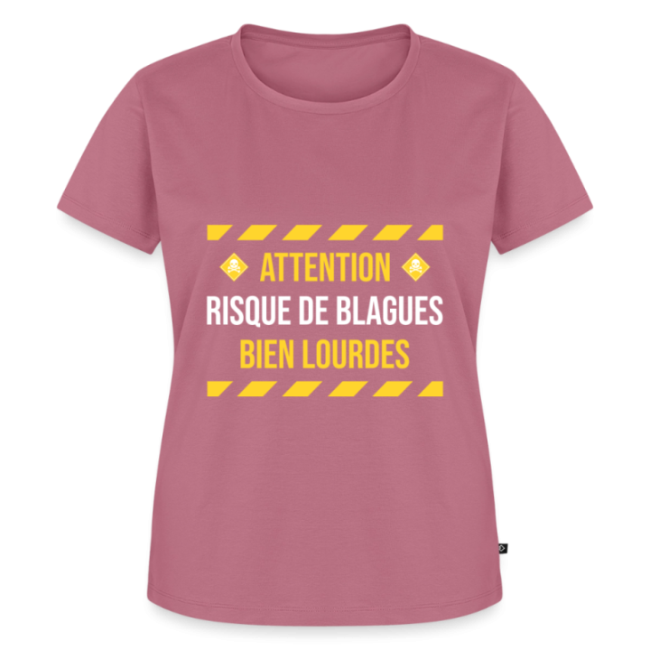 T-shirt premium femme - Risque de blagues bien lourdes - mauve - front