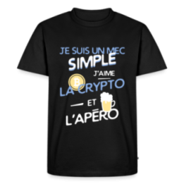 T-shirt premium homme - Un mec simple: Crypto et apéro - noir - front