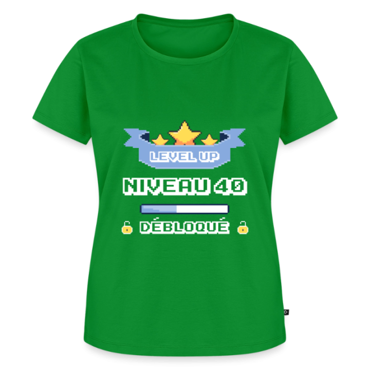 T-shirt premium femme - Level-up: Niveau 40 ans débloqué - vert - front