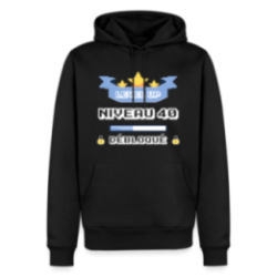 Sweat-shirt à capuche premium homme - Level-up: Niveau 40 ans débloqué