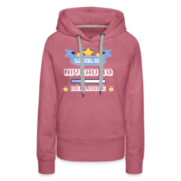 Sweat-shirt à capuche premium femme - Level-up: Niveau 40 ans débloqué - mauve - front