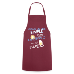 Tablier de cuisine - Un mec simple: Crypto et apéro - bordeaux - front