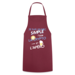 Tablier de cuisine - Un mec simple: Crypto et apéro