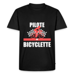 T-shirt premium homme - Pilote de bicyclette - noir - front