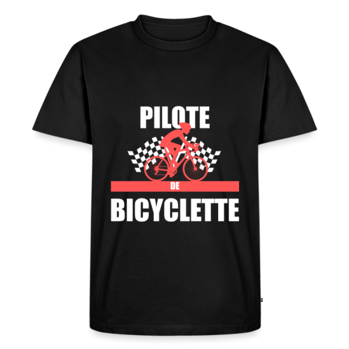 T-shirt premium homme - Pilote de bicyclette - noir - front