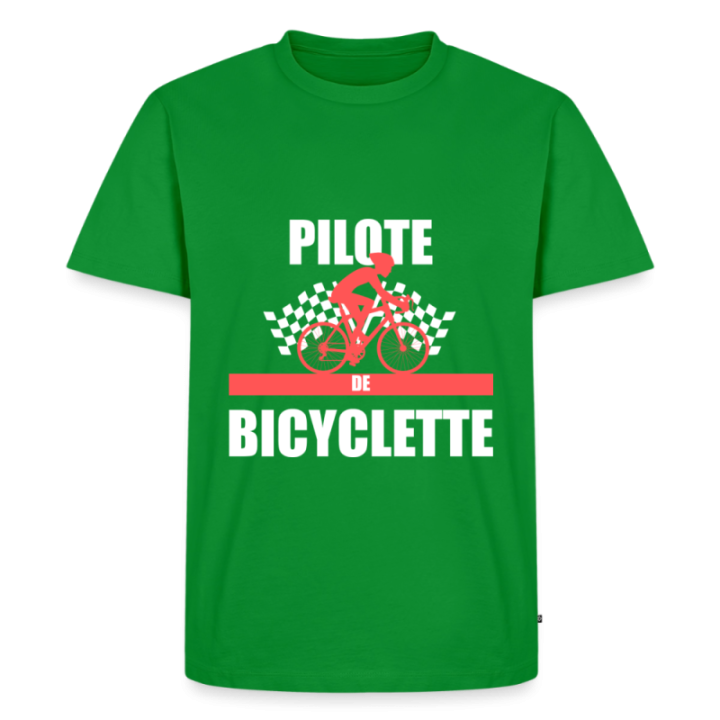 T-shirt premium homme - Pilote de bicyclette - vert - front