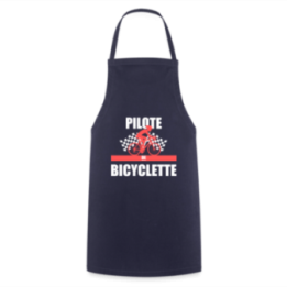 Tablier de cuisine - Pilote de bicyclette - marine - front