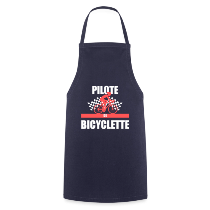Tablier de cuisine - Pilote de bicyclette - marine - front