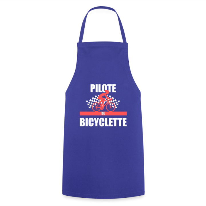 Tablier de cuisine - Pilote de bicyclette - bleu royal - front
