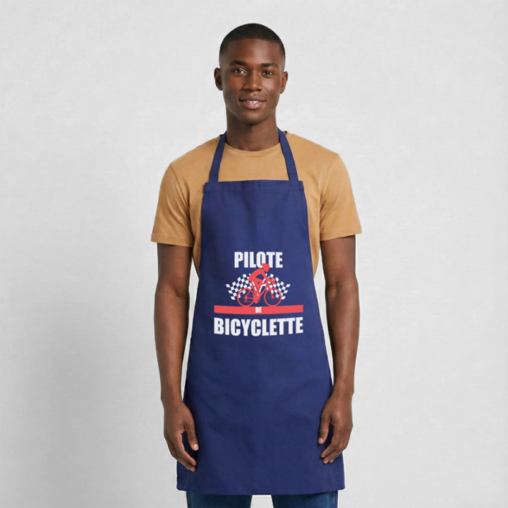 Tablier de cuisine - Pilote de bicyclette - bleu royal - front