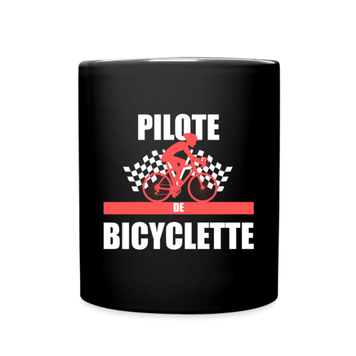 Mug uni - Pilote de bicyclette - noir - front