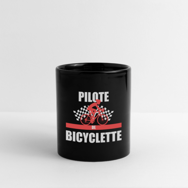 Mug uni - Pilote de bicyclette - noir - front