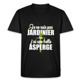T-shirt premium homme - J'ai une belle asperge - noir - front