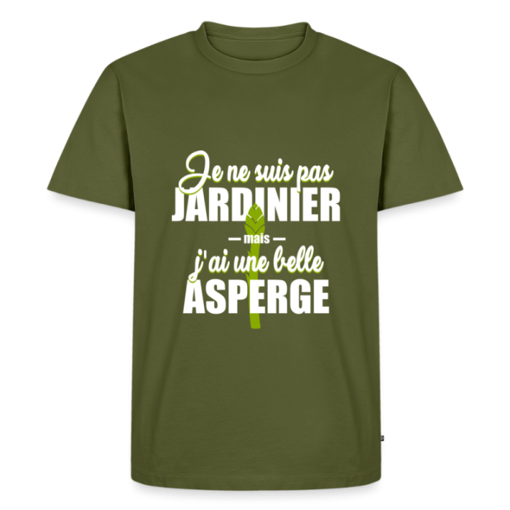 T-shirt premium homme - J'ai une belle asperge - kaki - front