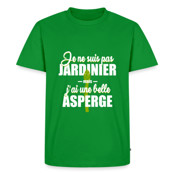 T-shirt premium homme - J'ai une belle asperge - vert - front