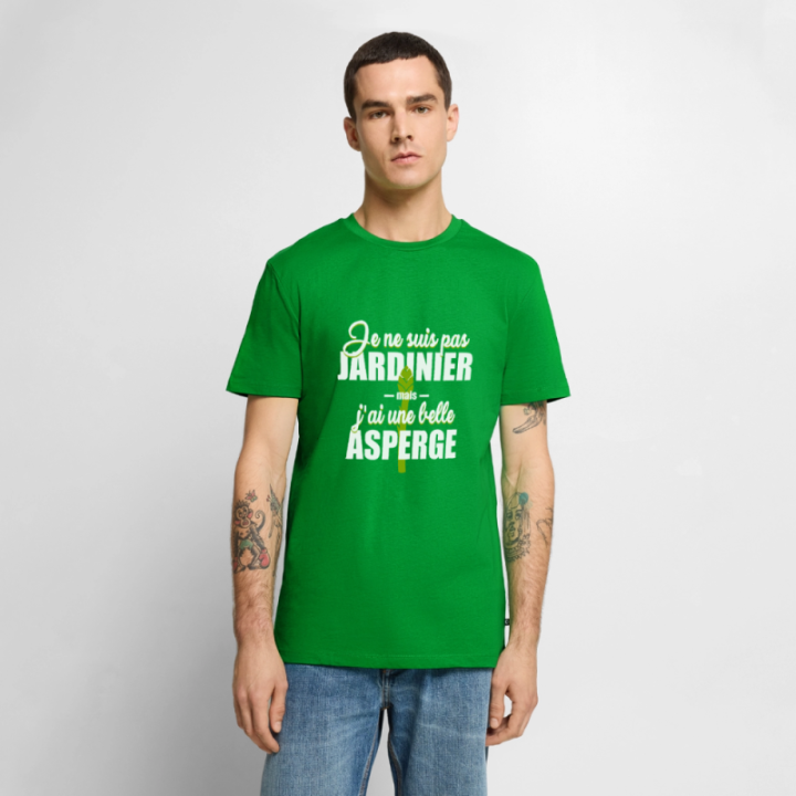 T-shirt premium homme - J'ai une belle asperge - vert - front