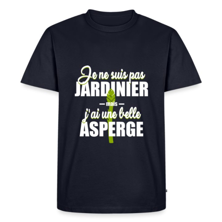 T-shirt premium homme - J'ai une belle asperge - bleu marine - front
