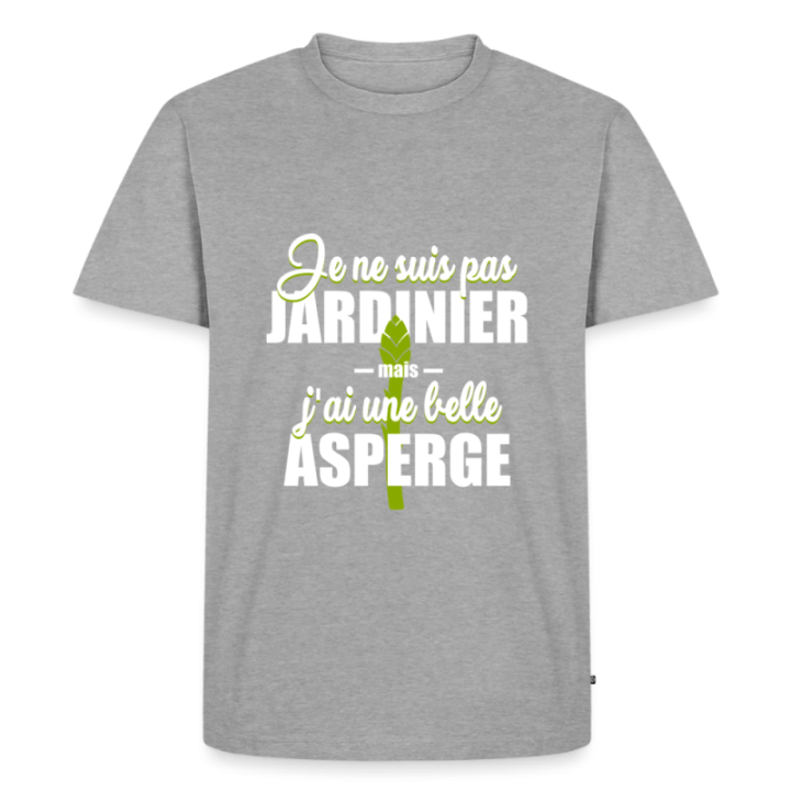 T-shirt premium homme - J'ai une belle asperge - gris chiné - front